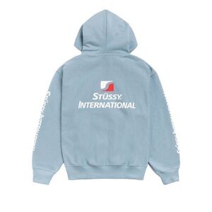 NWT Stussy International Zip Hoodie ‘Slate’ Men's Light Blue Hoodie size large